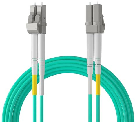 ipolex LC à LC Fibre Patch Câble Multimode, 10Gb OM3 Câble Fibre Optique, Duplex 50/125μm Câble Internet Fibre Optique, LSZH Cavalier fibre optique for MMF SFP/SFP+ Transceiver, 0.5-meter, 2-Pack.