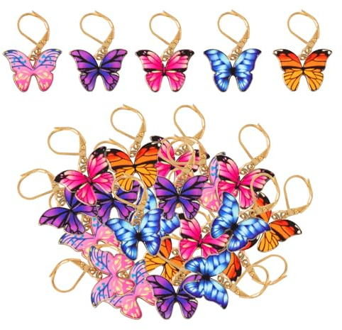 Maxqzin 20 Stück Schmetterlingsmaschenmarkierer, Karabinersicherheit, Legierung, Häkeln, Stricken, Weben, Nähen, Quilten, handgefertigter Schmuck