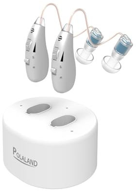 Polaland Amplificatore di Suono Personale Ricaricabile Design Retroauricolare Discreto, Chip DSP, Volume Regolabile, Uso per TV e Conversazione