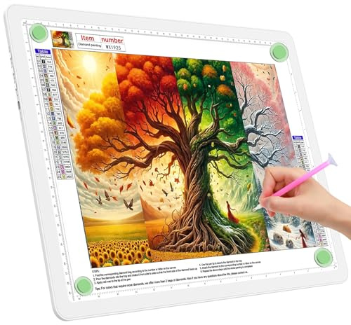 TOHETO Tableau lumineux A3 pour peinture diamant, bloc lumineux magnétique super lumineux avec boutons latéraux, boîte lumineuse pour traçage et dessin, table lumineuse filaire pour croquis, animation