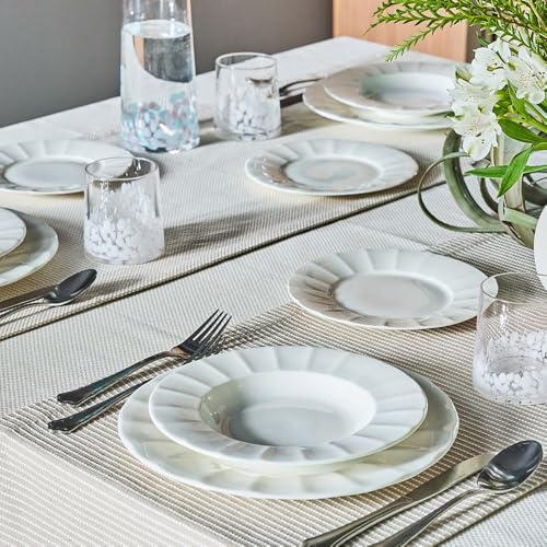 Tognana - Vajilla de 18 piezas Queen New Bone China Blanca Andrea Fontebasso Línea Queen