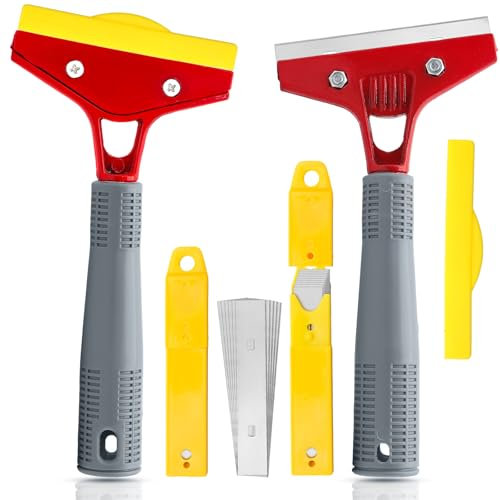 2 Pieces Paint Scraper Tool+ 20 Pieces Replacement Heads, DIY Paint and Adhesive Remover, Heavy Duty Scraper, Easy Removal of Wall Wallpaper, Ceramic Tile Stains, Kitchen Dirt, Small Advertisements