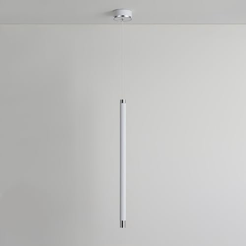 Jadssox lámpara colgante blanca LED para colgar el foco, lámpara suspendida de tubo acanalado, luces colgantes nórdicas para el dormitorio, mesita de noche, sala de estar, luminaria puntual de 5W 3000