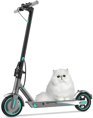 Scooter éLectrique,Pneu Solide 21,6Cm,Vitesse Maximale 25 Km/H,Kilométrage 35Km,Moteur éLectrique Haute Puissance 350W,SystèMe de Freinage,Escooter Pliant Adulte,Charge Max 120Kg,ContrôLe App (Bleu)