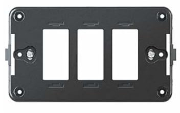 1 soporte de 3 módulos/plazas, compatible con BTicino Magic, caja 503, fabricado en tecnopolímero de alta calidad, compatibles con las placas y los módulos originales