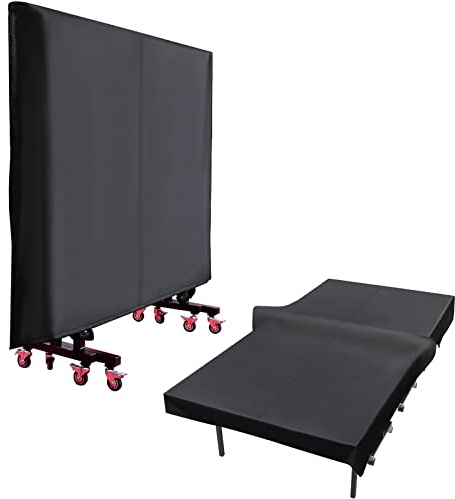 Iptienda Table Tennis Table Cover, Ping Pong Tables Cover Waterproof Anti-UV Windproof with 4 Buckles and 2 Velcros, Foldable Ping Pong Tables Protector Dustproof for Indoor Outdoor Use-299*176cm