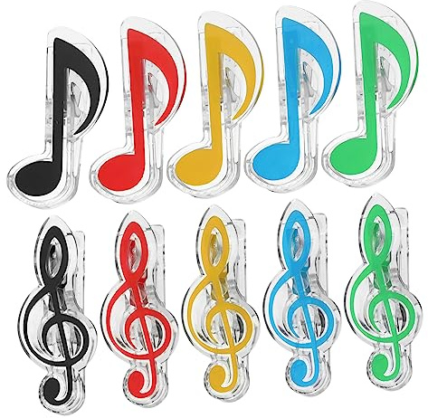 Beaupretty 20 Stück Abs Notenclips Lesezeichen Kleine Seitenhalter für Musikbücher Leichte Kunststoff Notenhalter für Notenpapier und Musiknoten