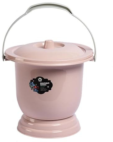 Bettpfannen，. Urineimer mit Deckel, Spucknapf, Nachttopf, wiederverwendbares tragbares Toilettenurinal mit Griff for schwangere Frauen, ältere Kinder(Pink,XXL)