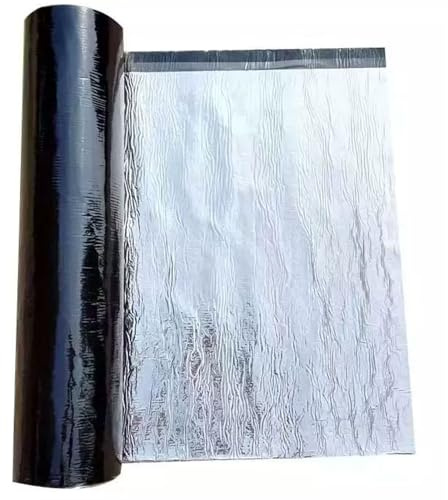 Guaina Bituminosa Autoadesiva, Nastro Sigillante Impermeabile, Rotolo Patch di Asfalto per Tetto, Nastro Adesivo Resistente all'acqua per Perdite Tetto, Fessurazioni Superficiali(0.5x5m)