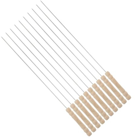 SHINEOFI Brocheta para Barbacoa de Acero Inoxidable Redonda, Paquete de 10 Piezas, Fácil de Almacenar y Larga Duración, Adecuado para Barbacoa y Camping al Aire Libre