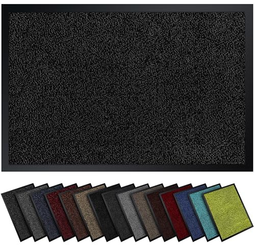 Gentle North Hochwertige Fußmatte grau schwarz 60x180cm groß für Innen & Außen - Schmutzfangmatte rutschfest, waschbar & wetterfest - Fussmatte für Eingangsbereich & Aussenbereich - Läufer Flur dünn