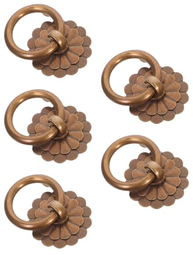Artibetter Lot de 5 Poignées Anneaux en Laiton Vintage 30Mm Bronze Antique pour Tiroirs et Placards Poignées Décoratives Rustiques Heurtoirs Traditionnels Adaptés Meubles la Cuisine et