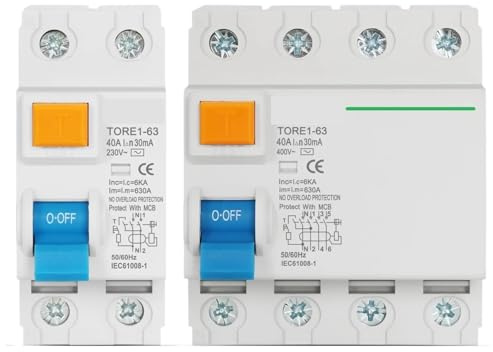 Interruttore differenziale di sicurezza 16A 63A 10mA 30mA 100mA 6KA RCCB RCD 230V Interruttore differenziale elettromeccanico(25A,2Pole 10mA)