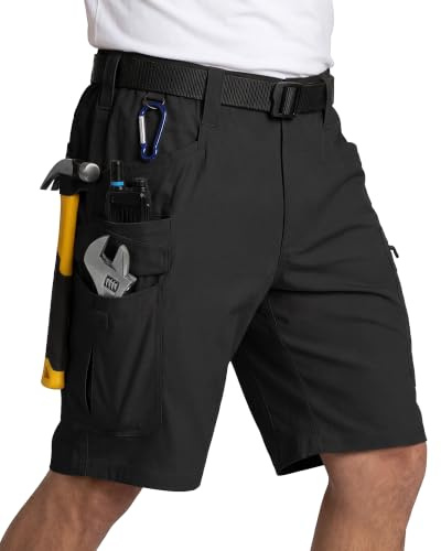 IGOLUMON Work Shorts Men Cargo Shorts Multi Pockets Summer Workwear Shorts