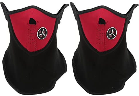 Mtlavishness Demi-masque coupe-vent pour cyclisme d'hiver, anti-poussière, pour moto, ski en plein air, temps froid, garde au chaud, respirant, unisexe, ski, motoneige, randonnée, (Rouge)