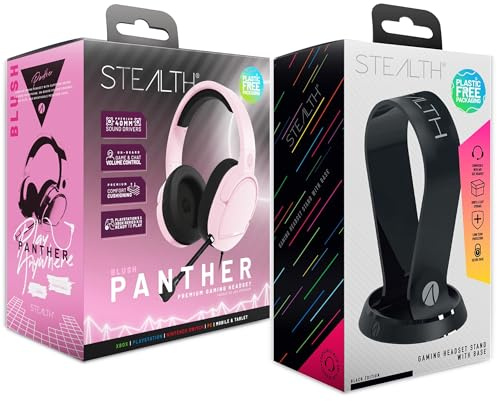 STEALTH Panther Blush Headset and Stand Bundle