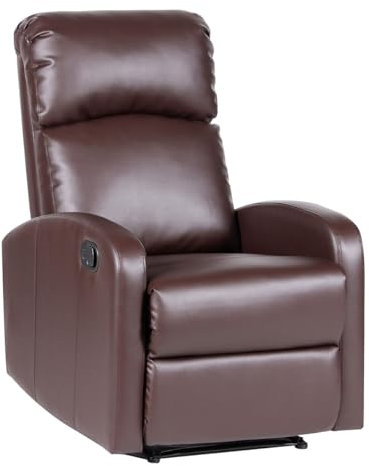 SVITA LEX Relaxsessel Fernsehsessel Beinablage Liegefunktion Ruhesessel Stuhl Kunstleder Braun