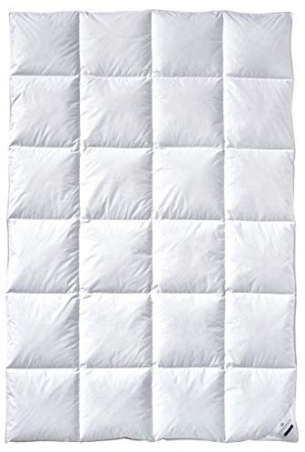 Billerbeck Daunendecke | Colina | 135 x 200 cm | 90% Daunen & 10% Federn | Wärmestufe warm | Baumwolle | Hausstauballergiker geeignet | waschbar