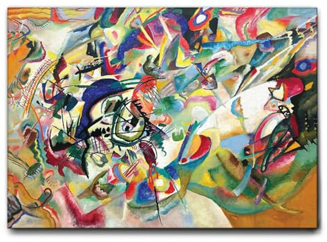 Giallobus - Quadro - Vassily Kandinsky - Composizione n. 7 - Tela Canvas Telaio Standard - 100x70 - Pronto da appendere - Quadri moderni per la casa