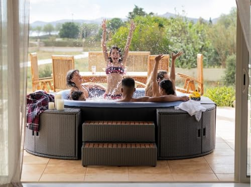 Bagno Italia Minipiscina hidromasaje 185 cm 5 6 plazas con 132 chorros calentador spa relax jardín Mspa