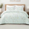 Exclusivo Mezcla Edredón 220x230cm con 2 Fundas de Almohada, Ligero y Cálido Edredón Nórdico para Cama Doble con Estampado de Flores, Adecuado para Cualquier Temporada, Verde Claro