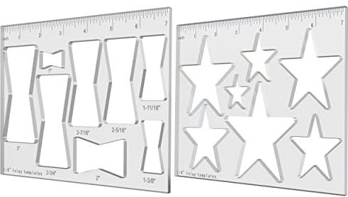 Hecfu 2 Pack Router Jig Butterfly & Star Inlay Templates, Dekorative und Router Templates für die Holzbearbeitung
