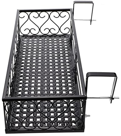 Cabilock Balkon Blumenständer Geländer Blumenregal Gel?nder Kabine Blumentopf Halterung Balkon Blumentopf St?nder Balkon Topfhalter Blumen Wandkorb Metall Rahmen Eisen Wandbehang
