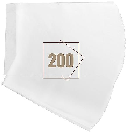 Joyfair Baking Paper, 200Pcs Silicone Precut Greaseproof Parchment Paper Sheets Fit for Baking Bread Pizza Pie, Waterproof & Oilproof, Non-Stick & Oven Safe, 40x30cm