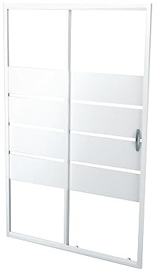 ONDÉE - Porte de Douche Shiva, Façade coulissante accès Face. 120x190cm - Installation réversible - Traitement anticalcaire - Verre trempé 5mm sérigraphié