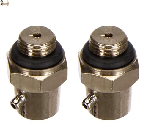 BricoLoco.com Llave de purga para radiador con válvula de salida orientable. ¡¡¡ PACK 2 uds. !!! Purgador radiador con tornillo de apertura y cierre. Rosca macho 3/8”. (2)