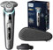 Philips Shaver Series 9000 - Wet and Dry Electric Shaver for Men in Chrome Silver with Lift and Cut, SkinIQ Technology, Pop-up Beard Trimmer, Charging Stand and Travel Case (Model S9975/35)