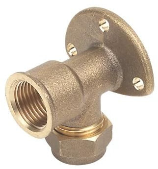 Compression Adapting 90° Wall Plate Elbow 15MM X 1/2, Compression x BSP Female, Fully Recyclable, 1 in Pack