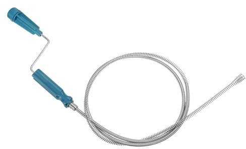 QUARKZMAN Desatascadores de Desagüe de 6 Pies de Acero Inoxidable, Herramienta Flexible para Limpiar Tuberías, Desatascador de Pelo para Inodoro, Removedor de Obstrucciones, Azul