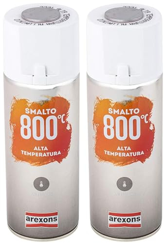 FEI FAN Smalto Spray Acrilico Per Alte Temperature, Resistente Fino a 800°C, ALLUMINIO 400ml (2 Bombolette)