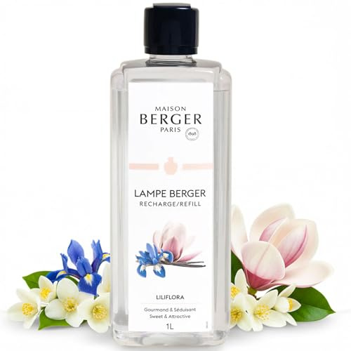 MAISON BERGER Lampe Berger Nachfüllung Liliflora, 1 L | Nachfüllung Liliflora 1 L für Lampe Berger Katalyse-Duftlampe, ca. 160 h Duft, hilft Gerüche zu neutralisieren
