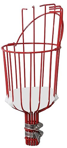 Cesta Cosechadora de Frutas, Herramienta de Recolección de Huerto, Accesorio para Cosechadora de Frutas, Herramienta Recolectora de Frutas Ajustable con Cojín para Evitar (rojo)