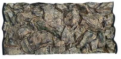 PLASTIKO - Aquarium Hintergrund 3D I Rückwänd 120x60 cm I Leicht zu Montieren und Reinigen I Keine Verklebung Erforderlich I Sicher für Tiere I Gelb mit einem Muster aus Hohen Steinen