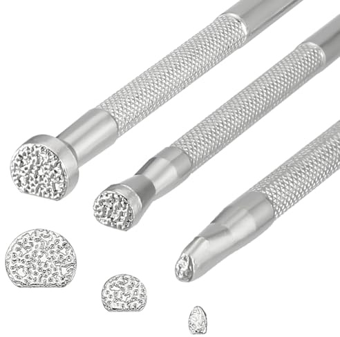 AHANDMAKER Leder-Stempelwerkzeuge, 3 Stile, Lederhandwerk, Schnitzset für Lederarbeiten, Metall und Prägung, 3 Stück