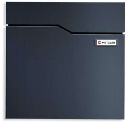 Metzler Briefkasten in Anthrazit RAL 7016 - Pulverbeschichtet & mit Zeitungsfach - mit austauschbarem Namensschild - Hochwertiger Postkasten mit Namensschild und Zeitungsfach | Hoffmann