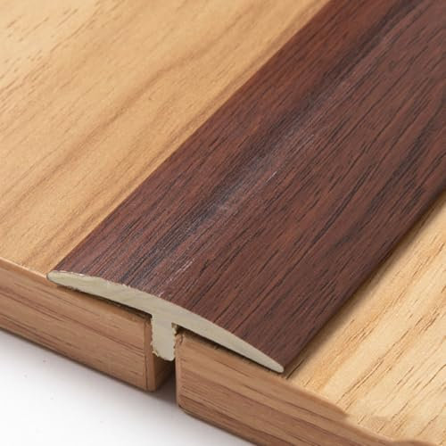 Moulures de Sol, Garnitures de moulures, Bandes en Forme de T, Garnitures de Sol en Grain de Bois pour marbre/Planches/carrelage, Barre de Connexion de Couloir (Style 7)