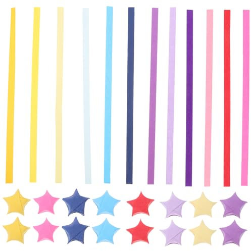 GRADENEVE 2700stücke Faltpapier Sterne Origami Papierstreifen Zum Basteln Dekorative Farbige Stern-papierstreifen Zum Sternefalten