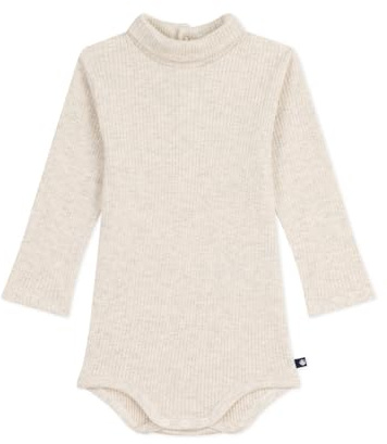 Petit Bateau Body bébé col roulé en coton uni
