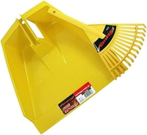 Leaf Dustpan Rake Set – Garden Grass Cutting Weed Scoop Pan with Hand Brush – Large Plastic Dustpan for Collecting Dirt, Leaves, and Garden Waste – Indoor & Outdoor Use