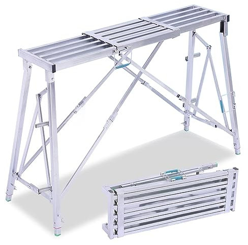 XCHSXYL Échelle d'échafaudage Pliable et réglable à 5 Vitesses pour établi d'ingénierie Domestique Escabeaux pour Le Lavage de véhicules Nettoyage de vitres et travaux d'entretien