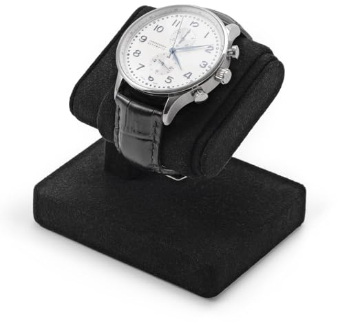 Papten Microfiber Single Watch Display Stand Watch Holder for Men Jewelry Showcase Stand for Home, Retail Store Displays Collector Gifts(Black)