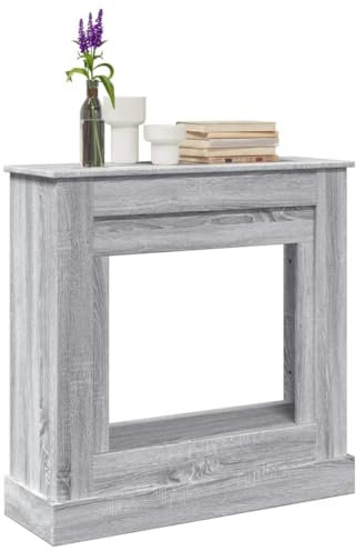 Fireplace Surround, Fire Surround Fireplace Mantel Grey Sonoma 90x30x90 cm Engineered Wood