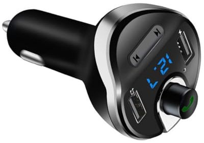 DIYEAH Trasmettitore Radio Auto Con Chiamata Vivavoce e Doppia Porta Usb Ricarica Trasmettitore Fm Con Microfono e Tecnologia Di Riduzione Rumore Per Audio Hi-fi Stabile Compatibile Con s