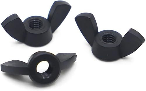 Flügelmuttern, Schmetterlingsmutter, Flügelmuttern, Flügelmuttern 1/2/5 Stück Schwarze Kunststoff-Nylonmutter Flügelmutter Schmetterlingsmutter Flügelmuttern M3 M4 M5 M6 M8 M10 M12(M5 5pcs)