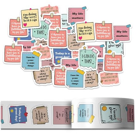 Motivational Sticker, 1500 PCS Inspirational Sticker for Scrapbook Planner Book Water Bottle(3 Rolls)
