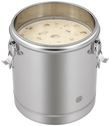 30 l isolerad hink, termobehållare i rostfritt stål med lock och handtag hålltid 12 timmar för fester picknick utomhus resor bufféer hotell restauranger